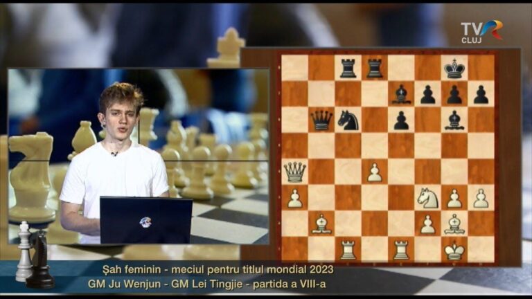 Emisiunea 348 – Șah feminin – meciul pentru titlul mondial 2023, GM Ju Wenjun – GM Lei Tingjie, partida a VIII-a