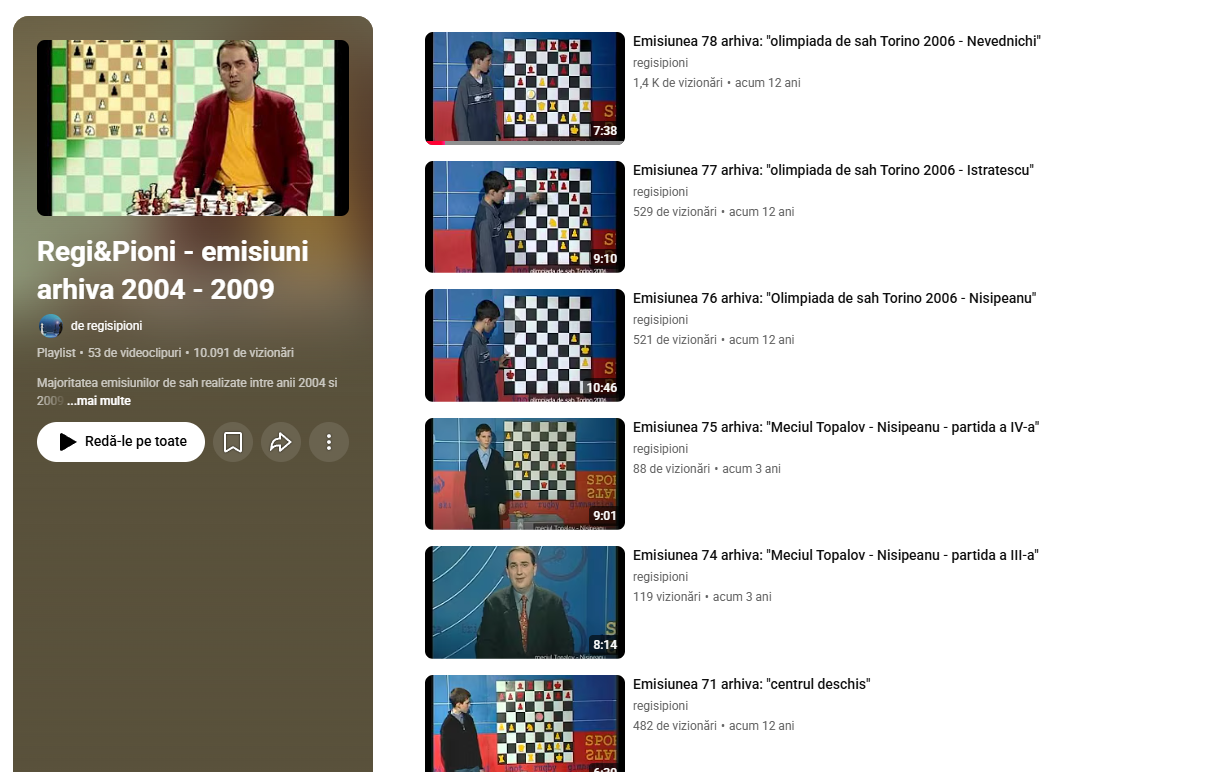 Primele emisiuni din arhiva Regi si Pioni